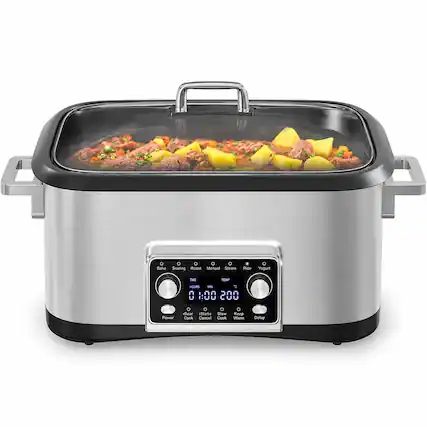 Bake Searing Roast Manual Steam
Rice
Yogurt
TME
TEMP
HOURS AN r 01 AH 200
Power
0 Sear 1Starte Slow Cook Cancel Cook
Keep Warm
Delay