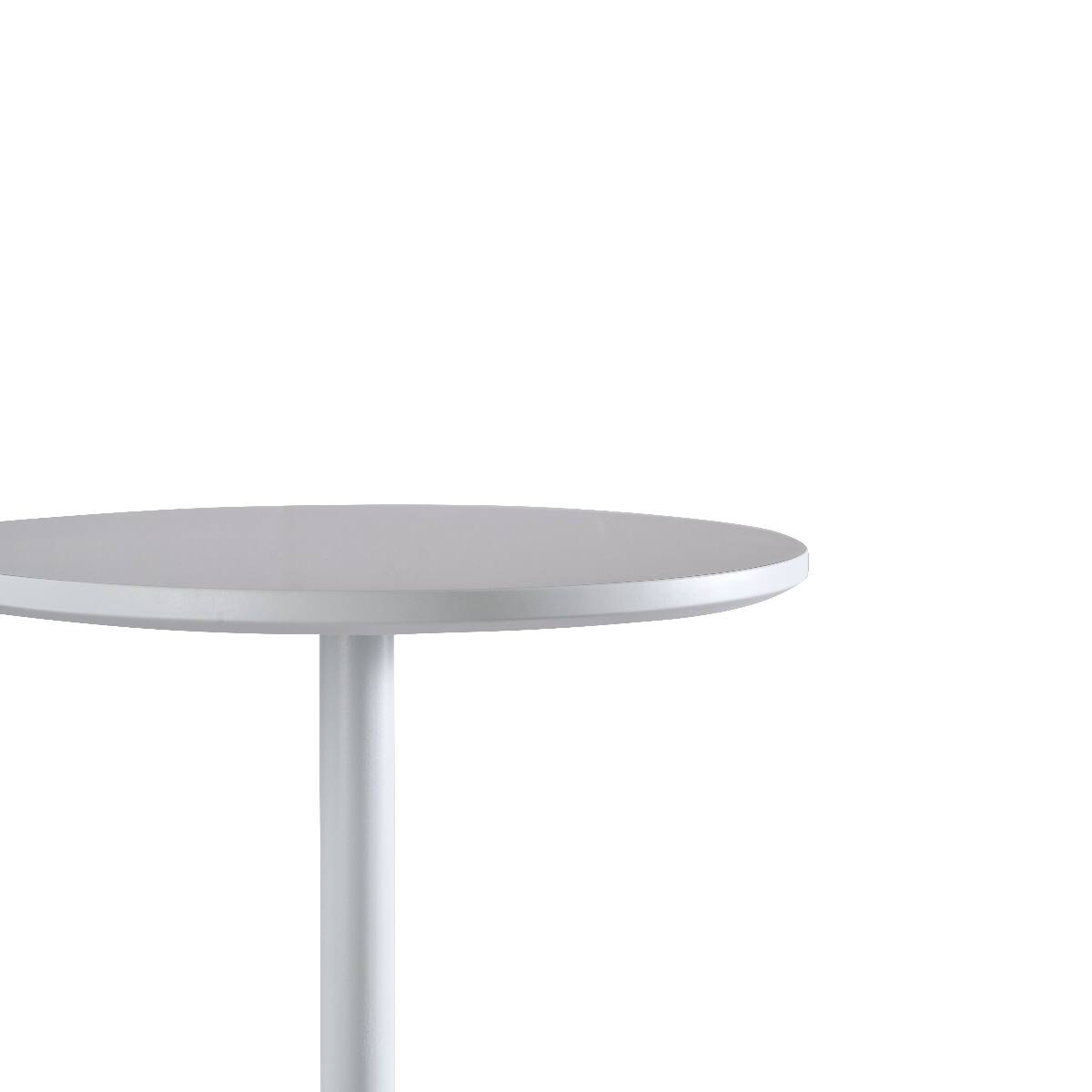 Alt View 9. Loheer - Loheer White Round Bar Table, MDF Top and Matte Iron Base, 24 Inch Tabletop for Small Spaces - White.