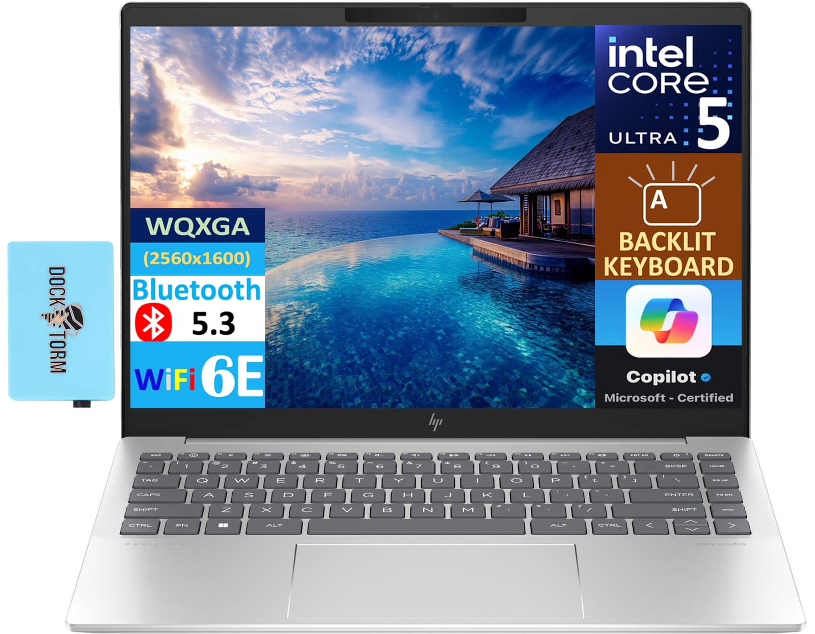 Intel Core Ultra 5 Dock E: TORM TORM WQXGA (2560x1600) Bluetooth 5.3 WiFi 6E A Backlit Keyboard Copilot Microsoft 1 Certified