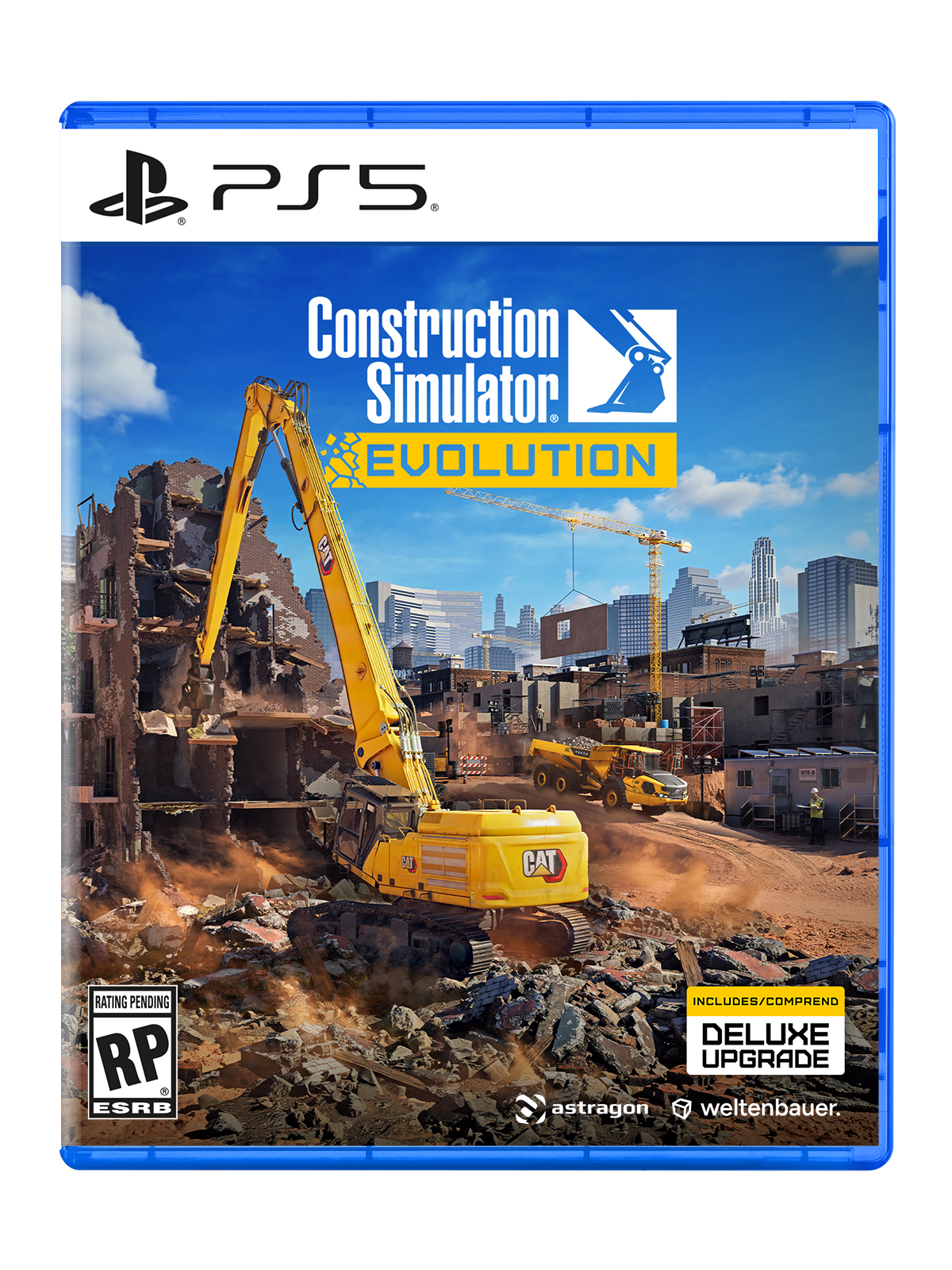 PS5 Construction Simulator EVOLUTION L3 .. D CAT RATING PENDING RP ESRB INCLUDES/COMPREND DELUXE UPGRADE astragon weltentbauer.