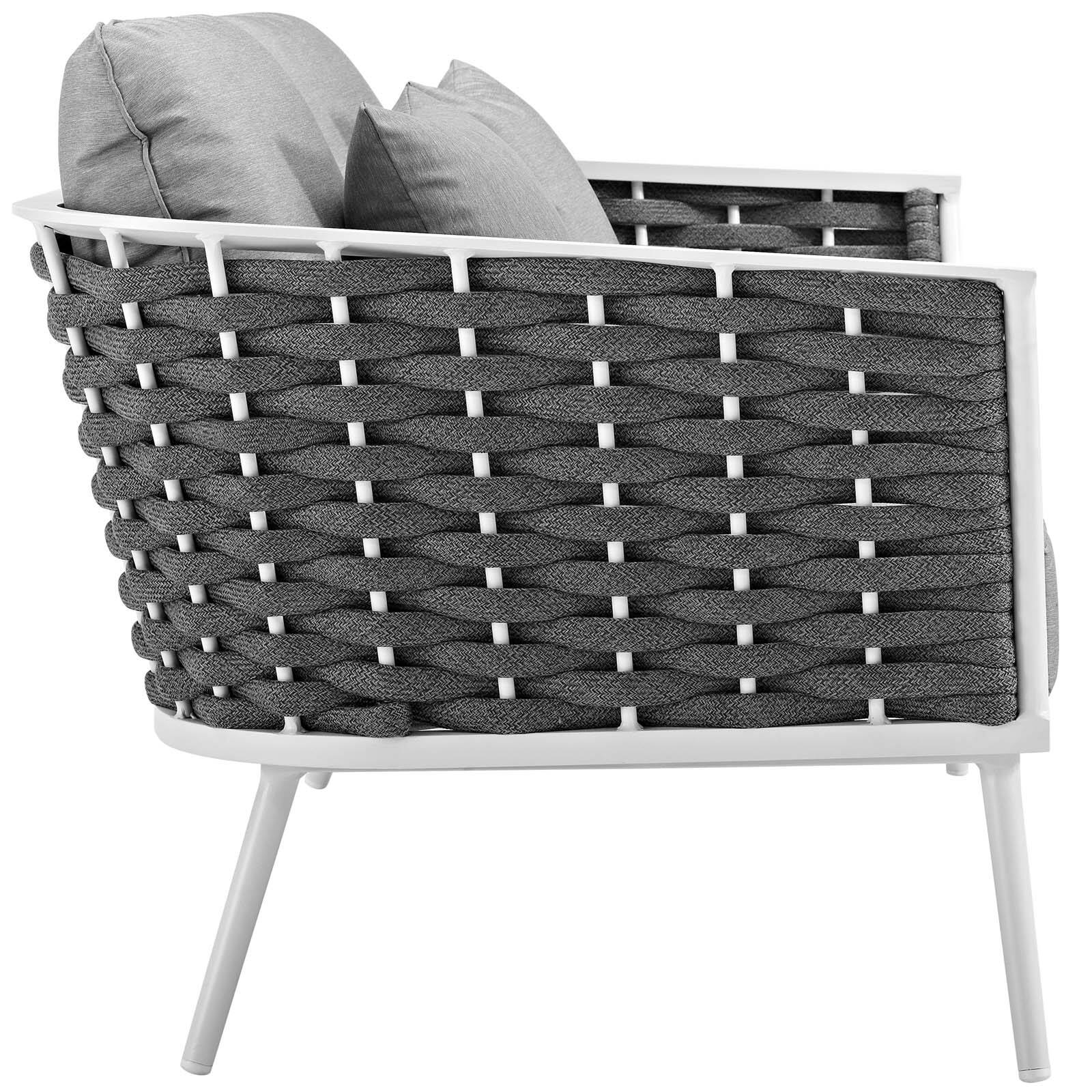 Left. Modway - Stance Outdoor Patio Aluminum Loveseat by Modway - White Gray.