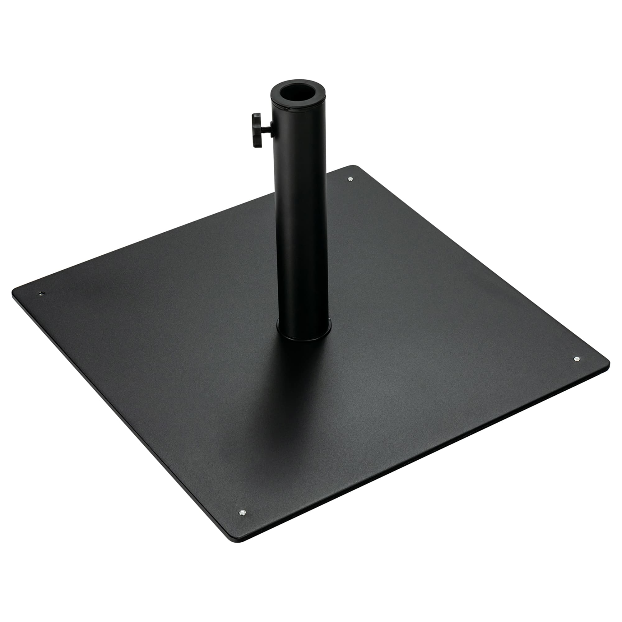 Gymax - Square Weighted Patio Umbrella Base Stand 36 lbs Outdoor w/ 3 Adapters - Black