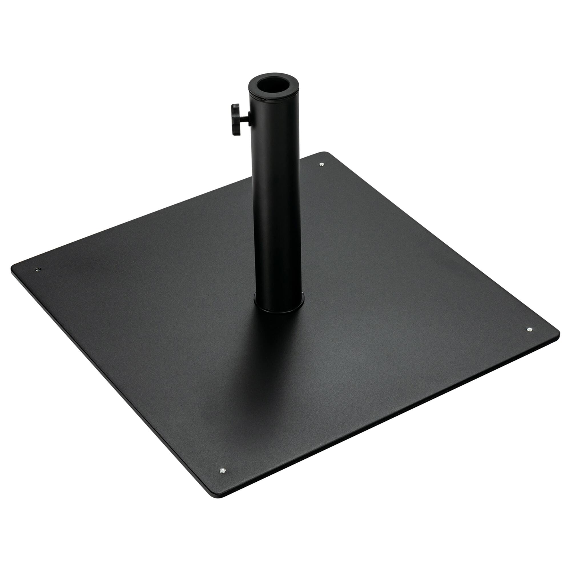 Front. Gymax - Gymax Square Weighted Patio Umbrella Base Stand 36 lbs Outdoor w/ 3 Adapters - Black.