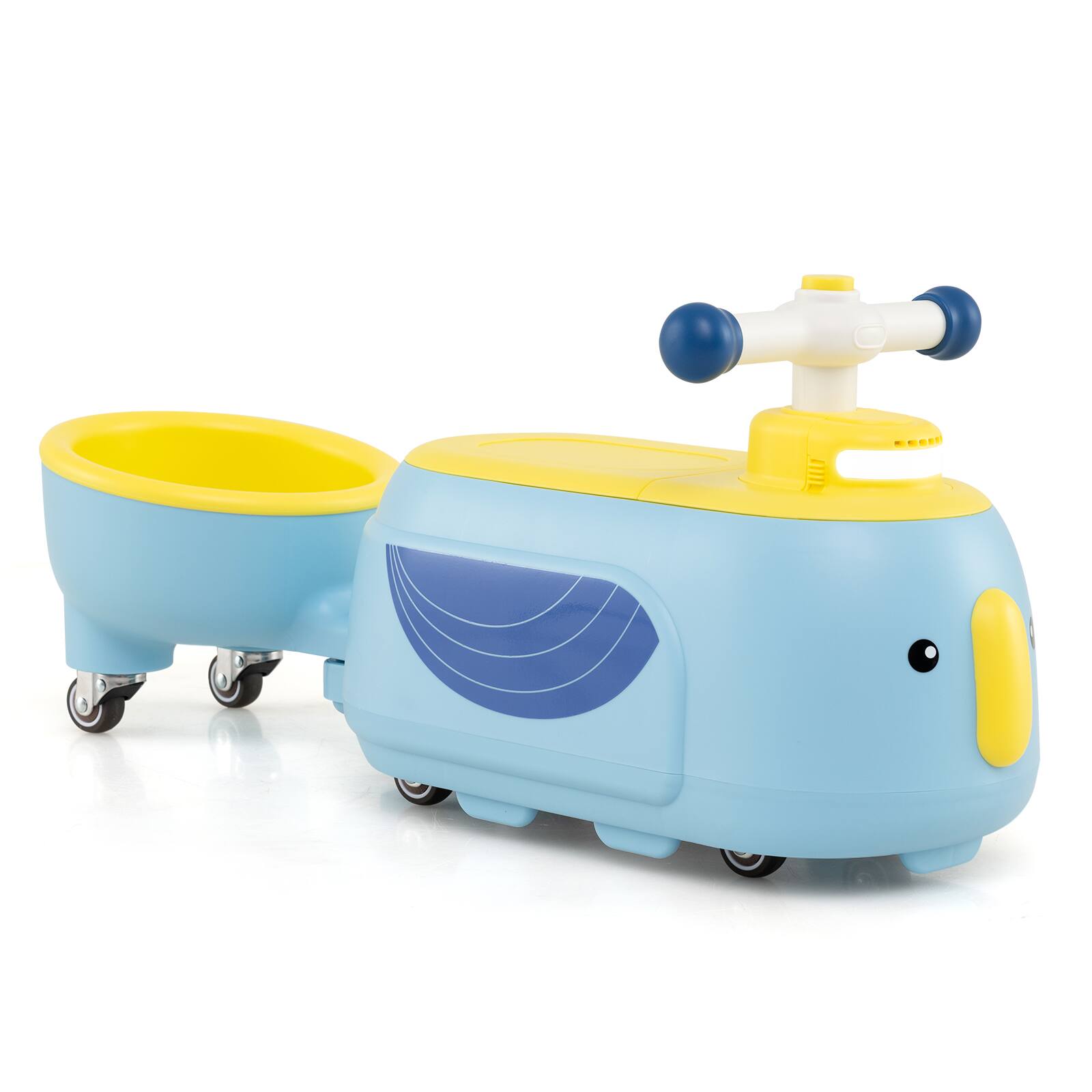 Alt View 9. Gymax - Gymax 2-in-1 Kids Ride on Toy Toddlers Sliding Car w/Detachable Trailer for Children Blue - Blue.