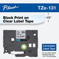 Brother - P-touch TZE-131 Laminated Label Tape - Black on Clear - Front_Zoom