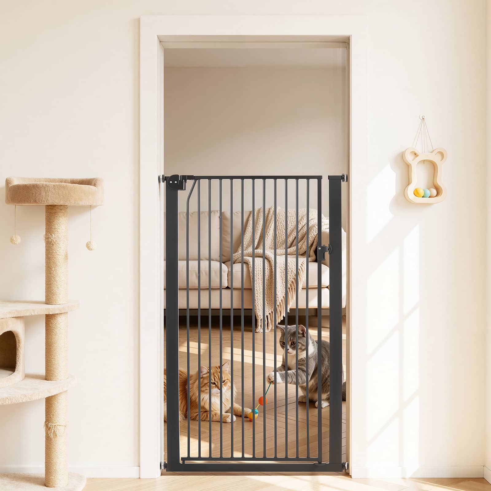 VEVOR - Extra Tall Pet Gate for Cats, 29-41 in Adjustable Width, 56 in High Dog Gate, with Pressure Mount Kit and Wall Mount Kit - Black price history on PriceWatchPro