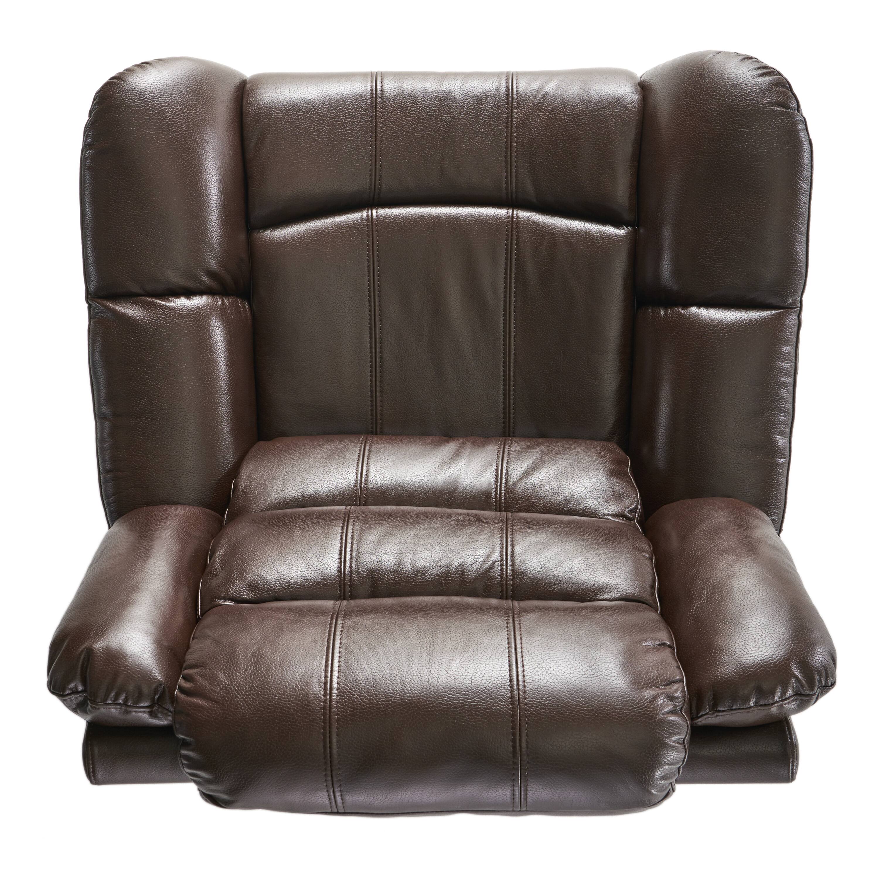 Alt View 9. APRILSOUL - Classic Design Dark Brown Plush Fabric Glider Recliner - Brown.