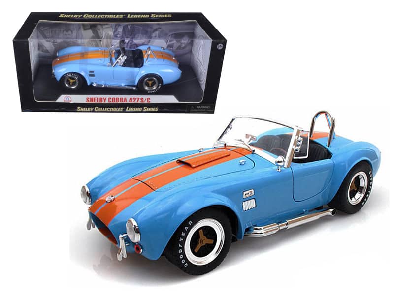 1965 Shelby Cobra 427 S/C Blue With Orange Stripes 1/18 Diecast Model Car by Shelby Collectibles price history on PriceWatchPro