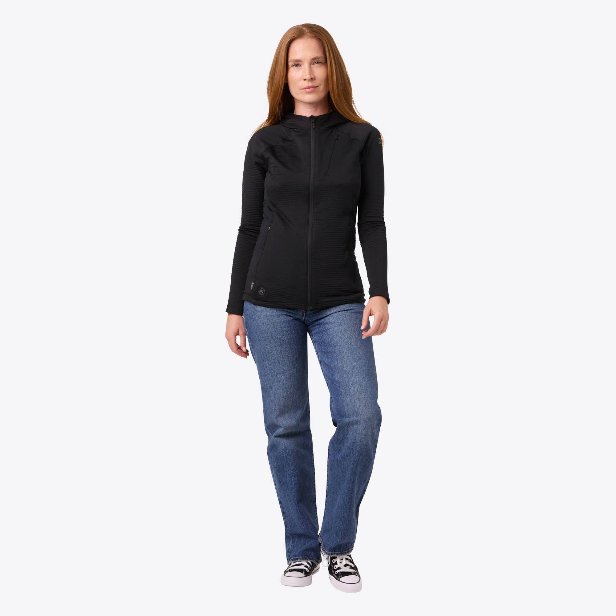 Alt View 4. Mobile Warming - Women's Element Mid-Layer Full Zip Heated Hoodie - Black.