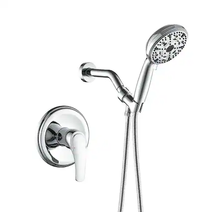 Front. Boyel Living - Polished Chrome Shower Set with 10 Function Handheld Shower and Pressure Balance Valve - Polished Chrome.