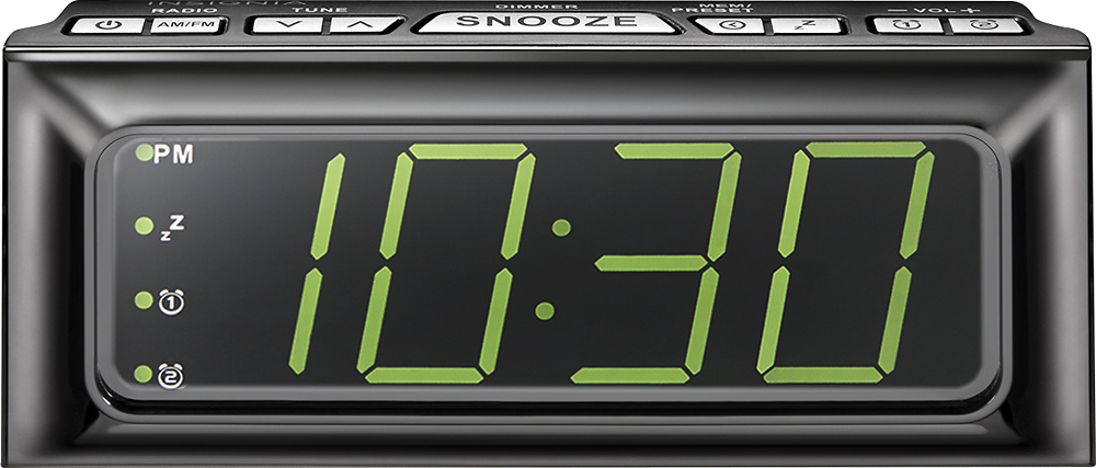 Insignia™ Digital AM/FM Dual-Alarm Clock Black NS-CLOPP2 - Best Buy