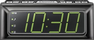 Insignia™ - Digital AM/FM Dual-Alarm Clock - Black - Front_Zoom