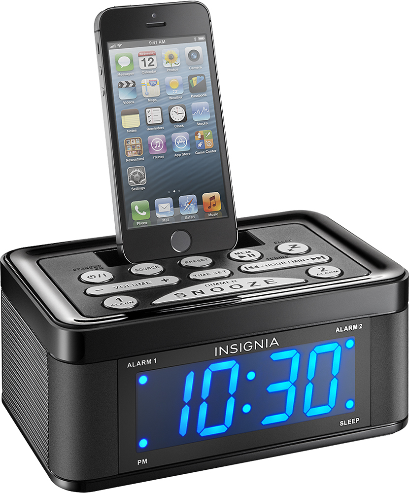 Belønning Lang Pelagic Best Buy: Insignia™ Digital FM Dual-Alarm Clock Radio Black NS-CLLT01