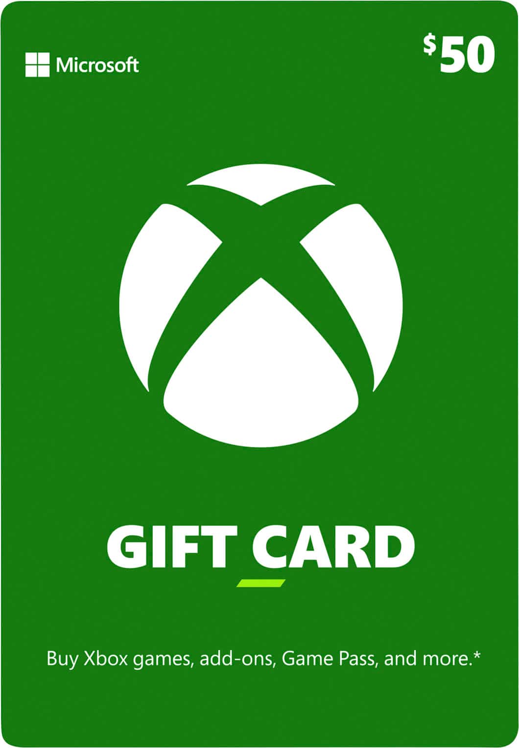 Microsoft - Xbox $50 Gift Card - Front_Zoom