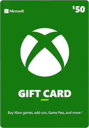 Front. Microsoft - Xbox $50 Gift Card - Green.
