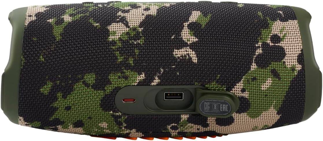 Left. JBL - JBL Charge 5 Portable Waterproof Bluetooth Speaker with Winguard Travel Case (Squad) - Squad.