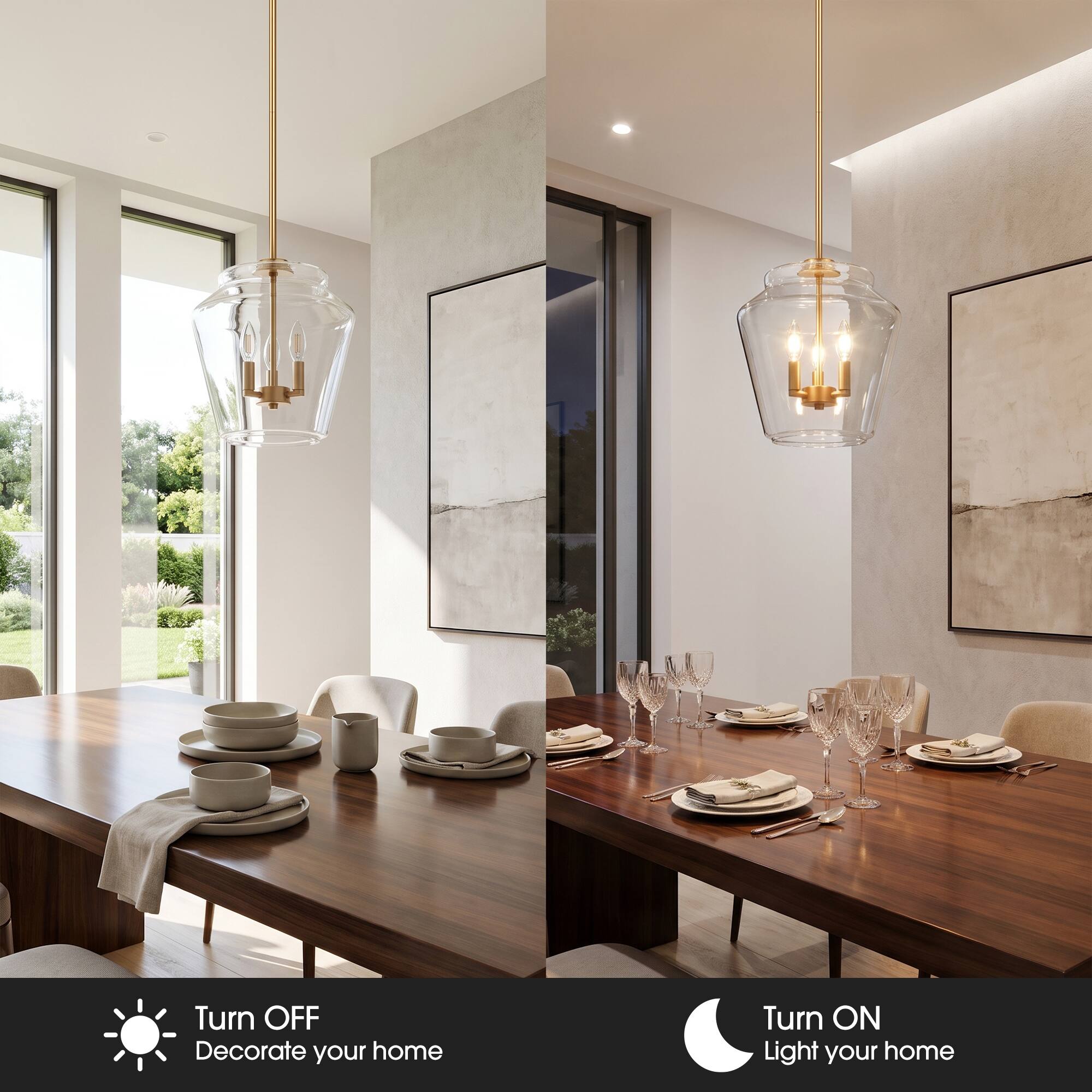Turn OFF  
Decorate your home

Turn ON  
Light your home