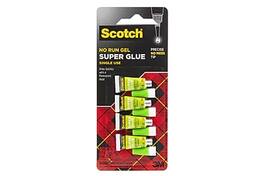 Scotch - Single Use Super Glue, 0.17 oz., 4/Pack - Clear