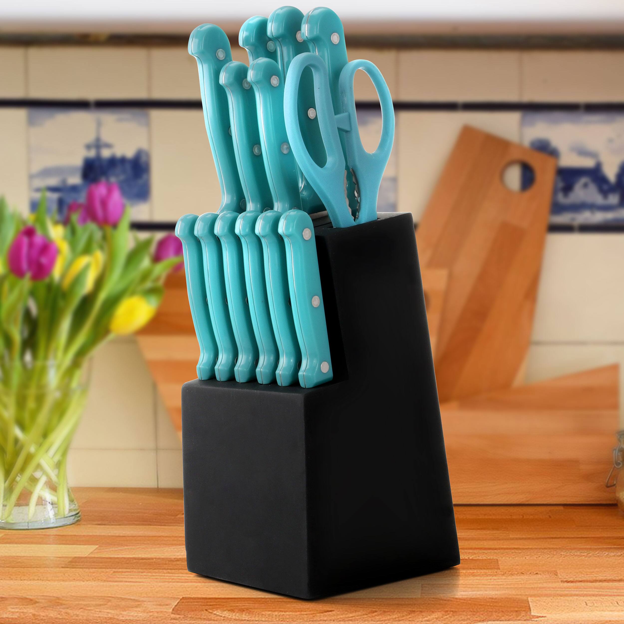 Alt View 2. MegaChef - MegaChef 14 Piece Cutlery Set in Teal - Teal.