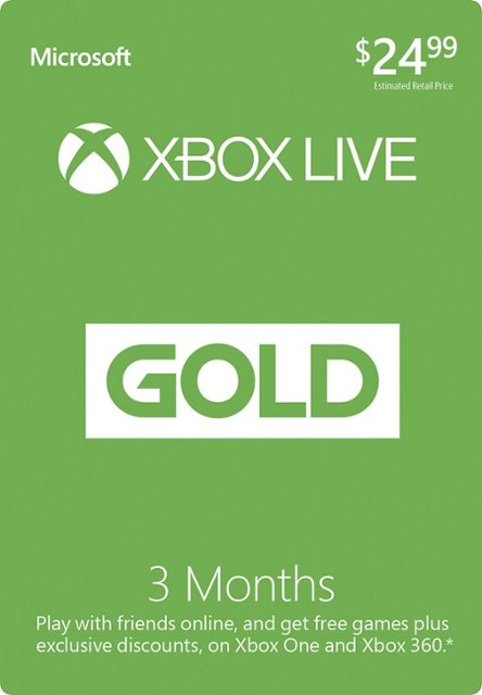 ensidigt Lav aftensmad Og så videre Microsoft Xbox Live 3 Month Gold Membership XBOX 3MO SUBSCRIPTION 2015 $24  - Best Buy