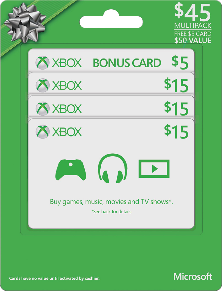 Microsoft $15 Xbox Gift Cards (3-Pack) + $5 Bonus XBOX GC 2015 MP $45+$5 -  Best Buy