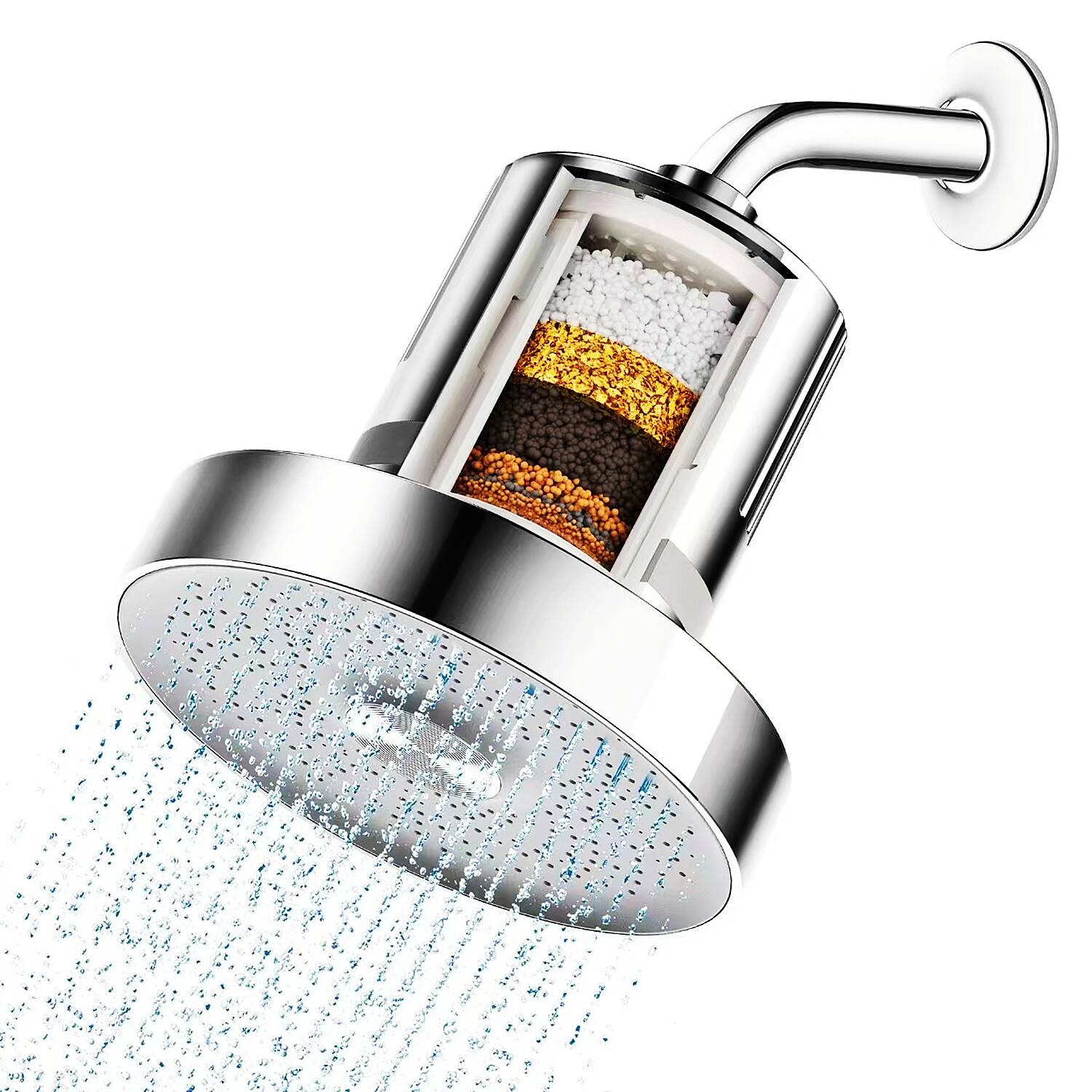 Left. Giantpower - High Pressure Filtered Shower Head Daily Improve Hair and Skin - ‎Chrome.