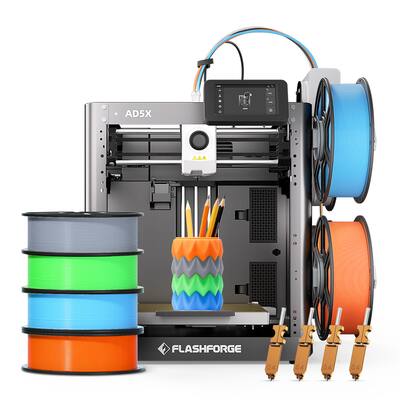 Flashforge Adventurer AD5X 3D Printer + 4 PLA Filaments + 4 Flashforge Adventurer AD5X 3D Printer + 4 PLA Filaments + 4