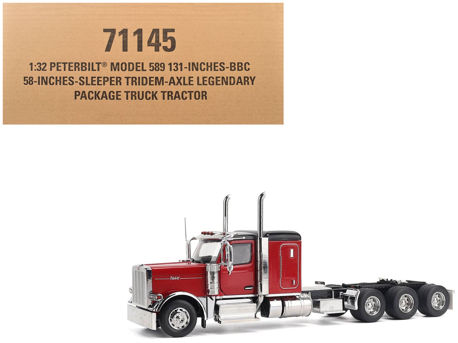 "Peterbilt 589 Tridem-Axle Legendary Package Truck Tractor with 58"" Sleeper Legendary Red 1/32 Model by Diecast Masters" price history on PriceWatchPro