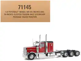Peterbilt 589 Tridem-Axle Legendary Package Truck Tractor with 58" Sleeper Legendary Red 1/32 Model by Diecast Masters
