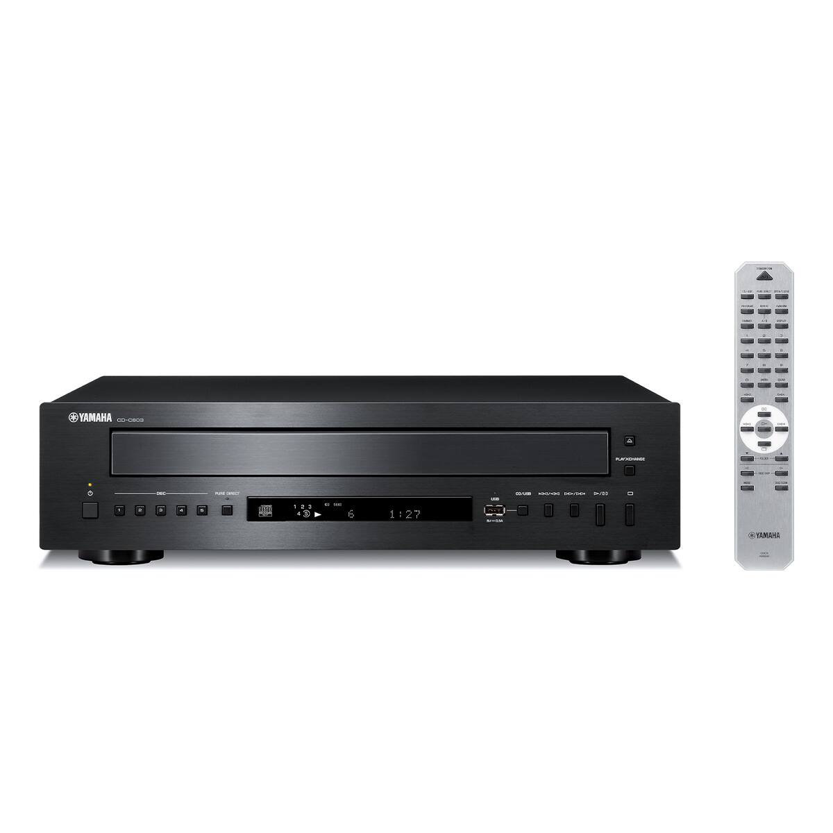 Yamaha - CD-C603BL 5-Disc CD Changer with USB Playback and PlayXChange - Black