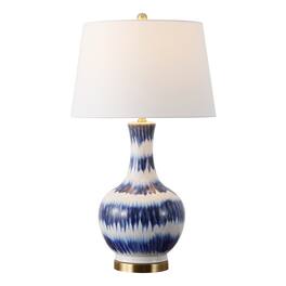Jonathan Y - Tucker 30.5" Ceramic/Metal LED Table Lamp - Blue/White