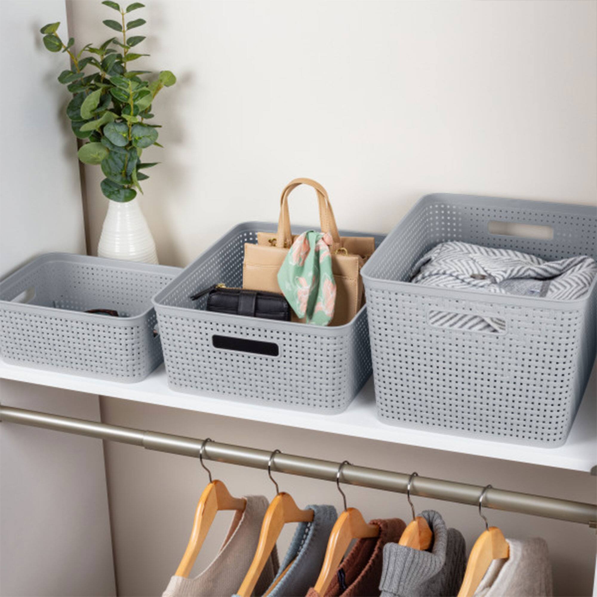 Alt View 4. Sterilite - Sterilite 14"Lx8"H Woven Rectangular Tall Basket for Home Organization (6 Pack) - Tall Basket.