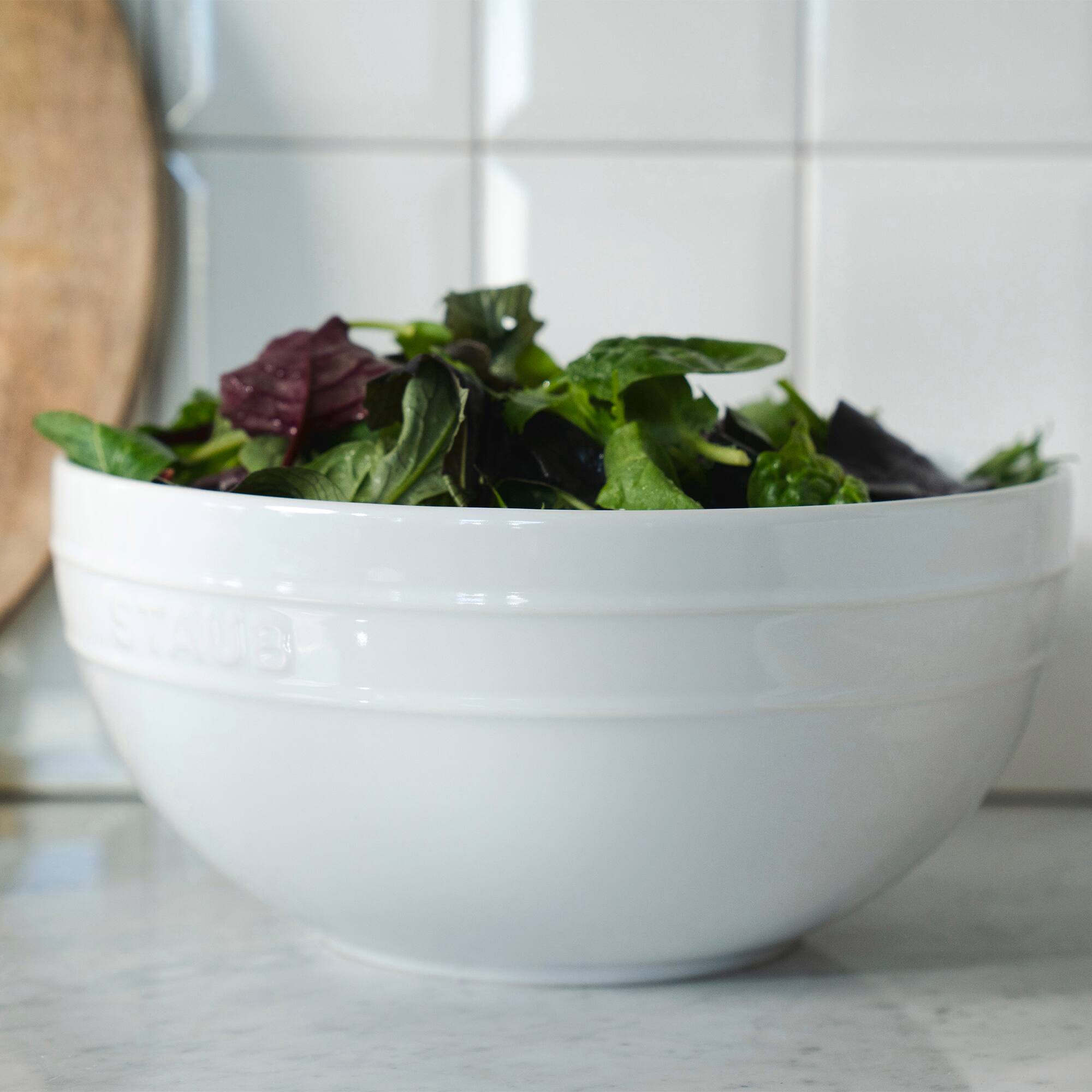 Alt View 1. Staub - Staub Ceramic 2-pc Nested Mixing Bowl Set - White - White.