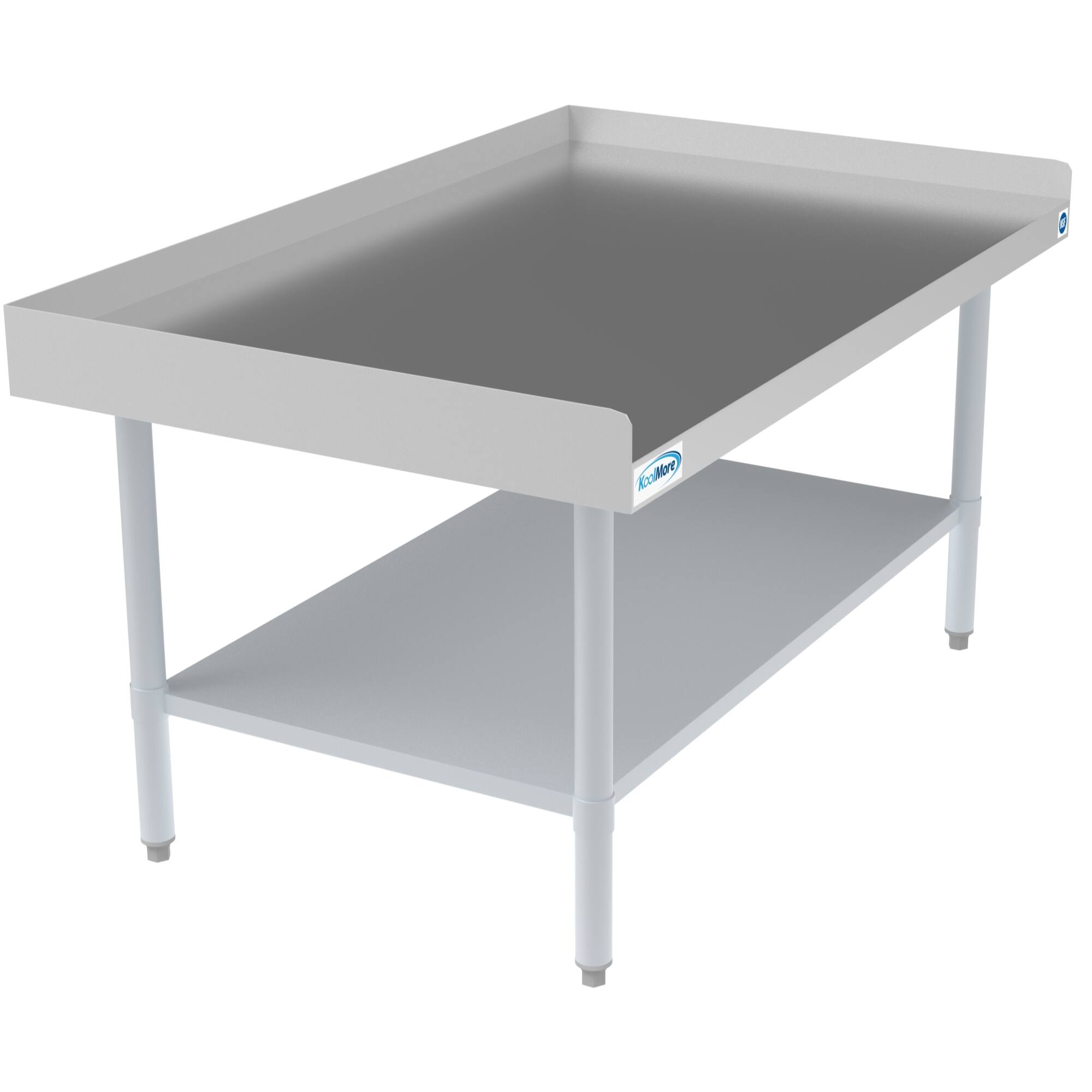 Alt View 2. Koolmore - 30" x 48" 16-Gauge Stainless Steel Equipment Stand with Galvanized Undershelf, EQT-163048. - Silver.