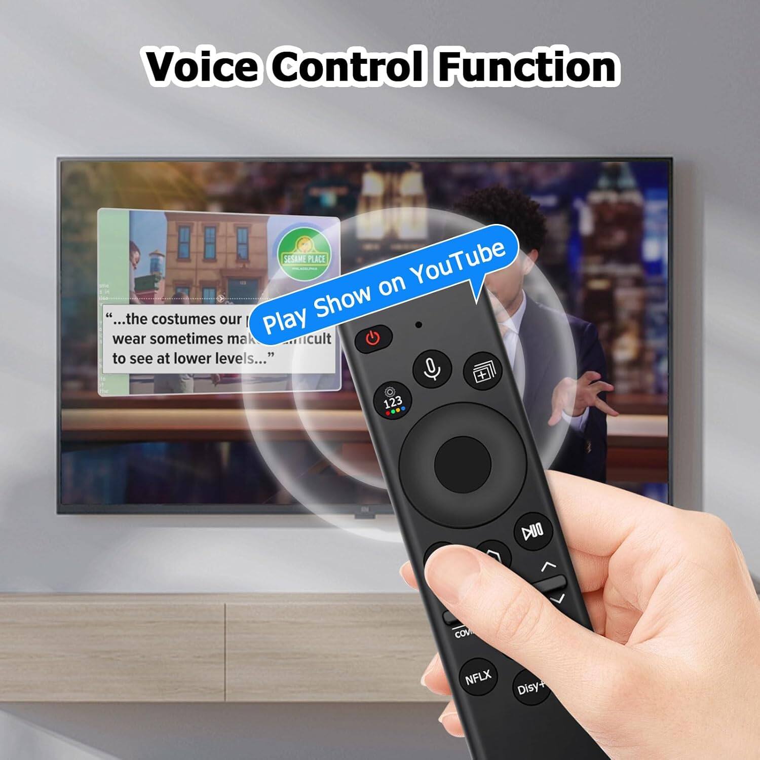 Voice Control Function

SESAME PLACE YouTube on "...the costumes our Play wear sometimes make it difficult to see at lower levels..." 123 DII COM NFLX Disy+