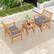 Alt View 3. Costway - 3 PCS Acacia Wood Patio Bistro Set Outdoor Chairs with Coffee Table for Porch - Gray.