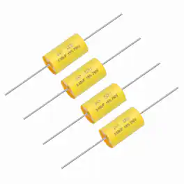 Unique Bargains - 4pcs 0.68uf Frequency Divider Capacitor, 250V Axial Audio Speaker Crossover MKP Film Capacitor - Yellow