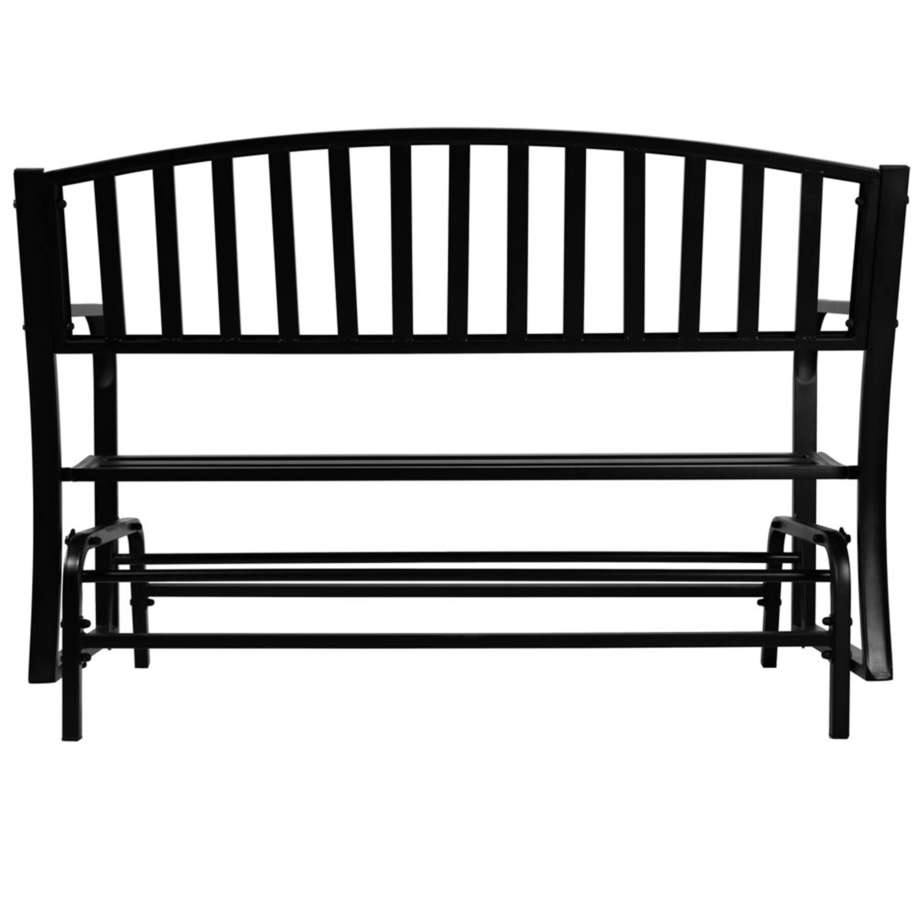 Alt View 5. Sunnydaze - 2-Person Steel Outdoor Glider Garden Bench - Black.