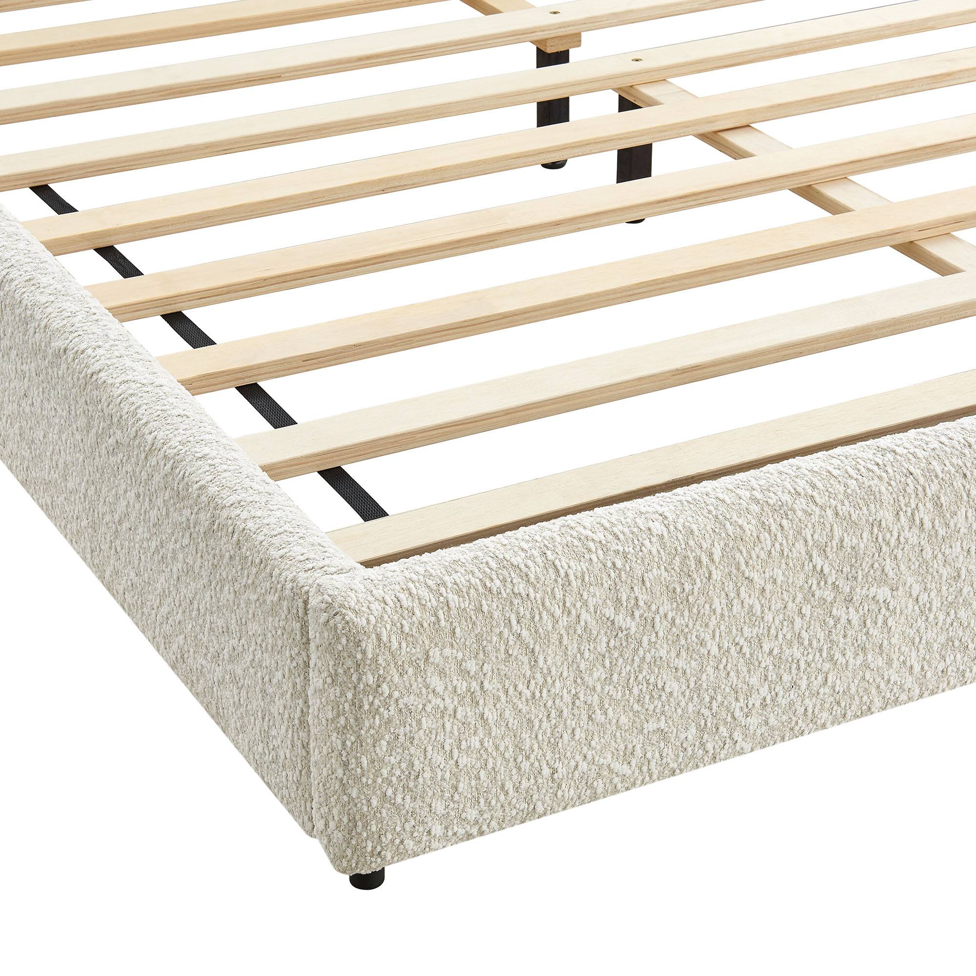Alt View 7. Modway - Seluna Boucle Queen Platform Bed by Modway - Pearl.