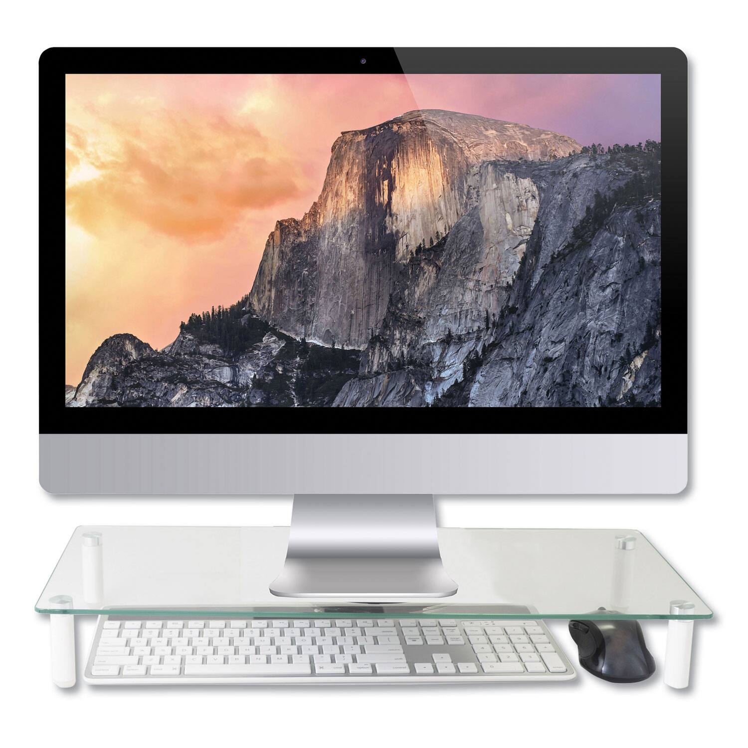 Alt View 1. KanTek - Kantek MS370 22 in. x 8.25 in. x 3.25 in. Supports 40 lbs. Glass Monitor Riser - Clear - Clear.