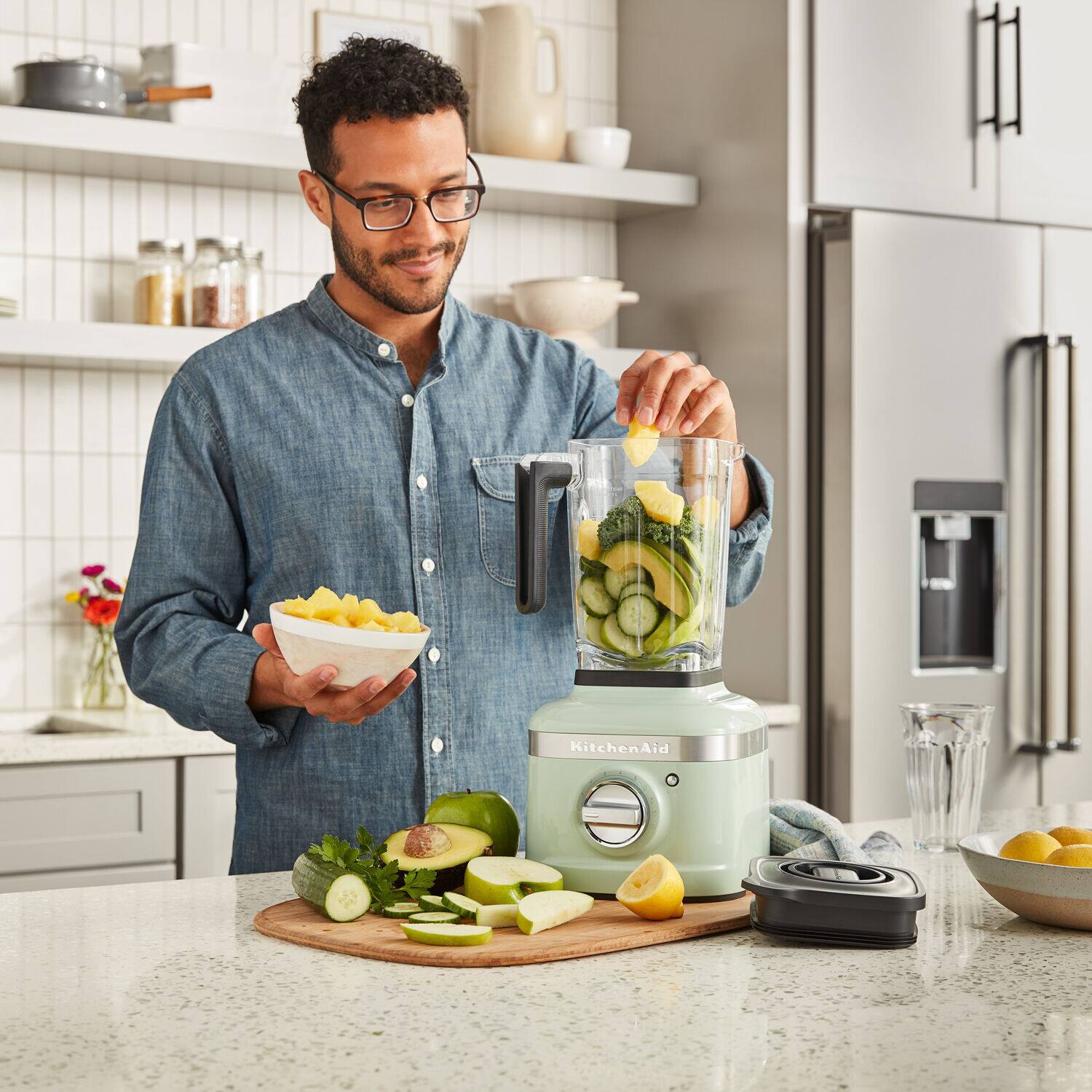 Alt View 7. KitchenAid - K400 1200W 56 oz. Variable 5-Speed BPA-Free Blender with Tamper, Pistachio - Pistachio.