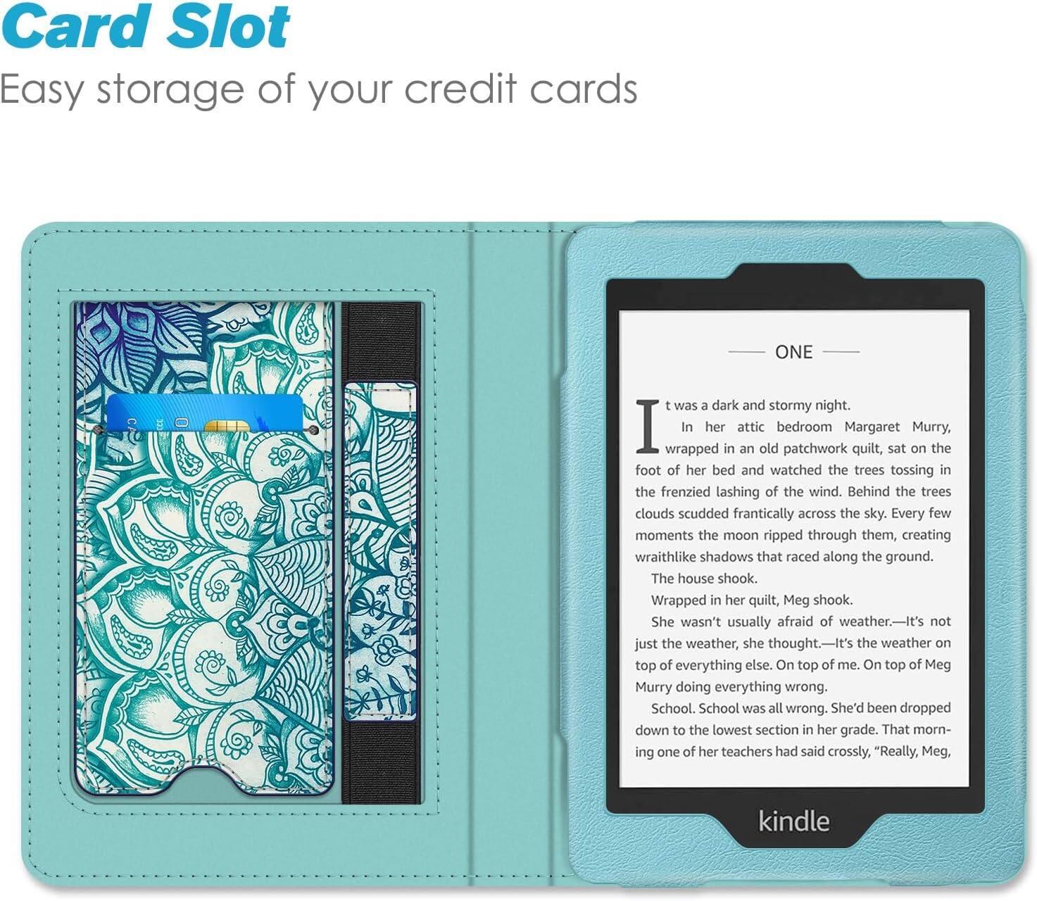 Card Slot  
Easy storage of your credit cards

ONE

It was a dark and stormy night. In her attic bedroom, Margaret Murry, wrapped in an old patchwork quilt, sat on the foot of her bed and watched the trees tossing in the frenzied lashing of the wind. Behind the trees clouds scudded frantically across the sky. Every few moments the moon ripped through them, creating wraithlike shadows that raced along the ground. The house shook. Wrapped in her quilt, Meg shook. She wasn't usually afraid of weather. It's not just the weather, she thought. It's the weather on top of everything else. On top of me. On top of Meg Murry doing everything wrong. School. School was all wrong. She'd been dropped down to the lowest section in her grade. That morning one of her teachers had said crossly, "Really, Meg,