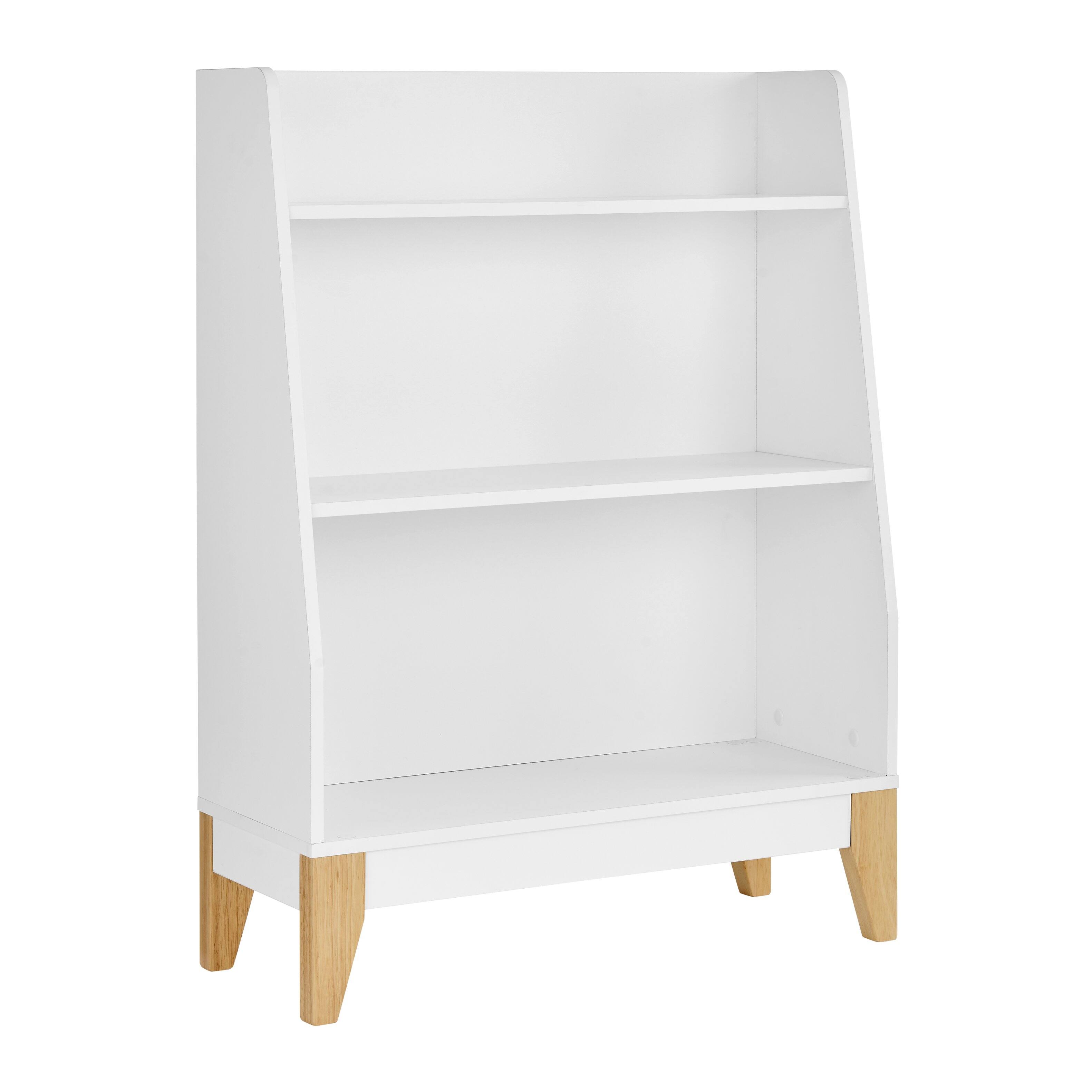 Alt View 10. Danya B - Steiner White 3-Tier Kids Freestanding Bookshelf with Contrasting Wood-Toned Legs - White.