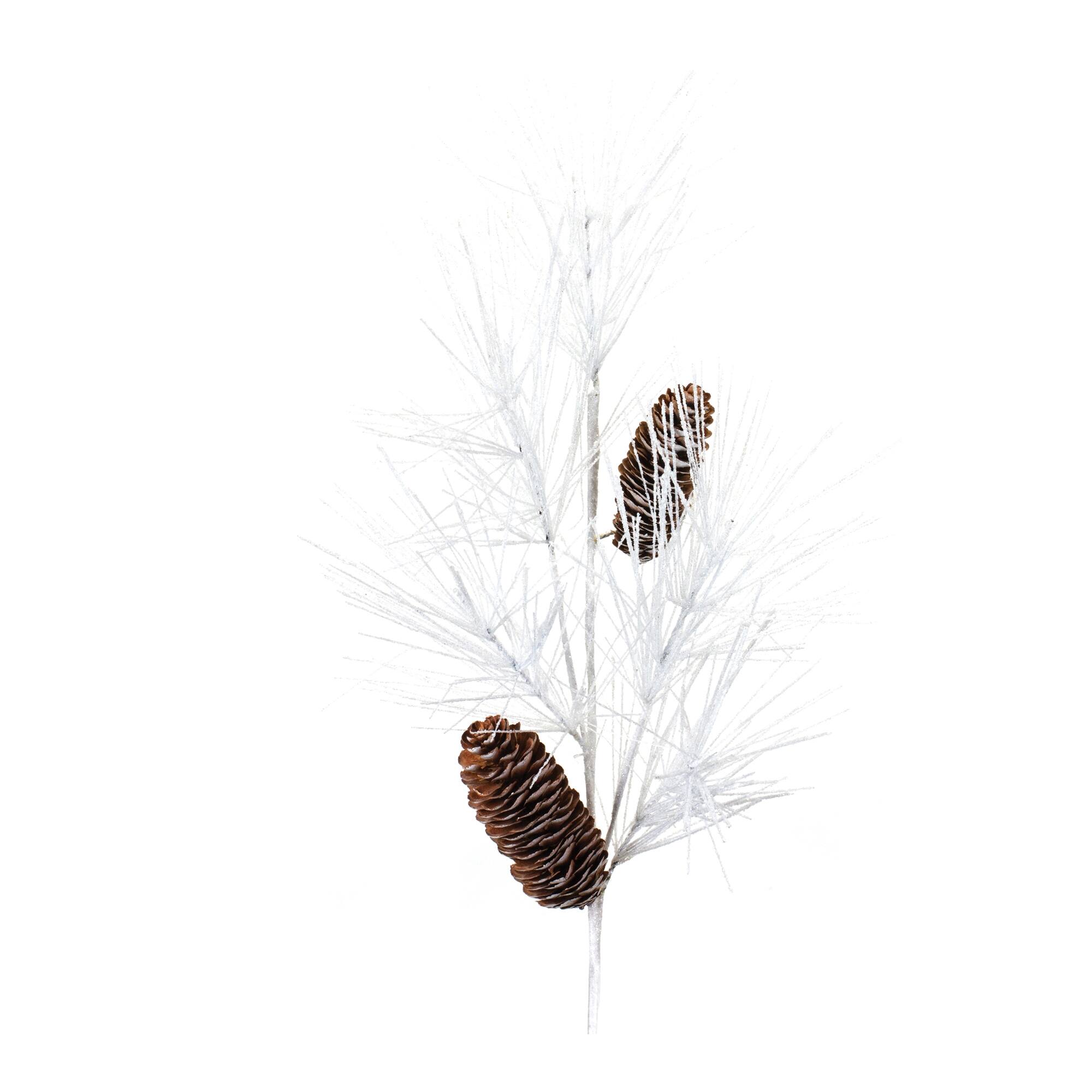 BreeBe - Pine and Cone Spray (Set of 6) - White, Brown