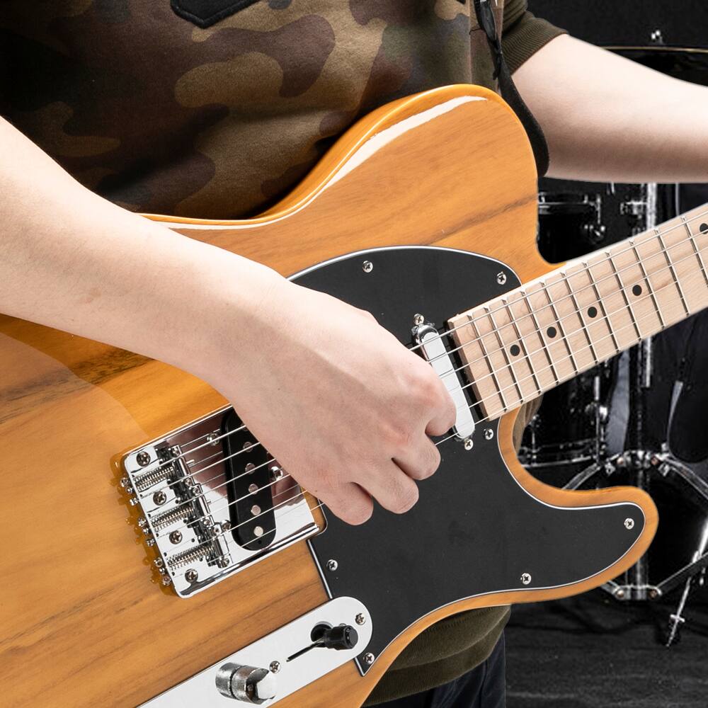 Left. Winado - 39" GTL Electric Guitar for Music Lover, SS Pickups Maple Fingerboard with Accessories Pack Guitar Bag.