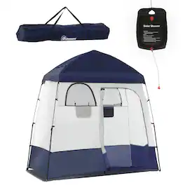Outsunny - Room Pop Up Shower Tent with Shower Bag - Blue
