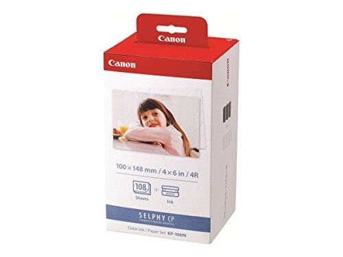 Canon 100 x 148 mm / 4x6 4R 108 + Sheets Ink SELPHY C Color Ink/Paper Set KP-108IN