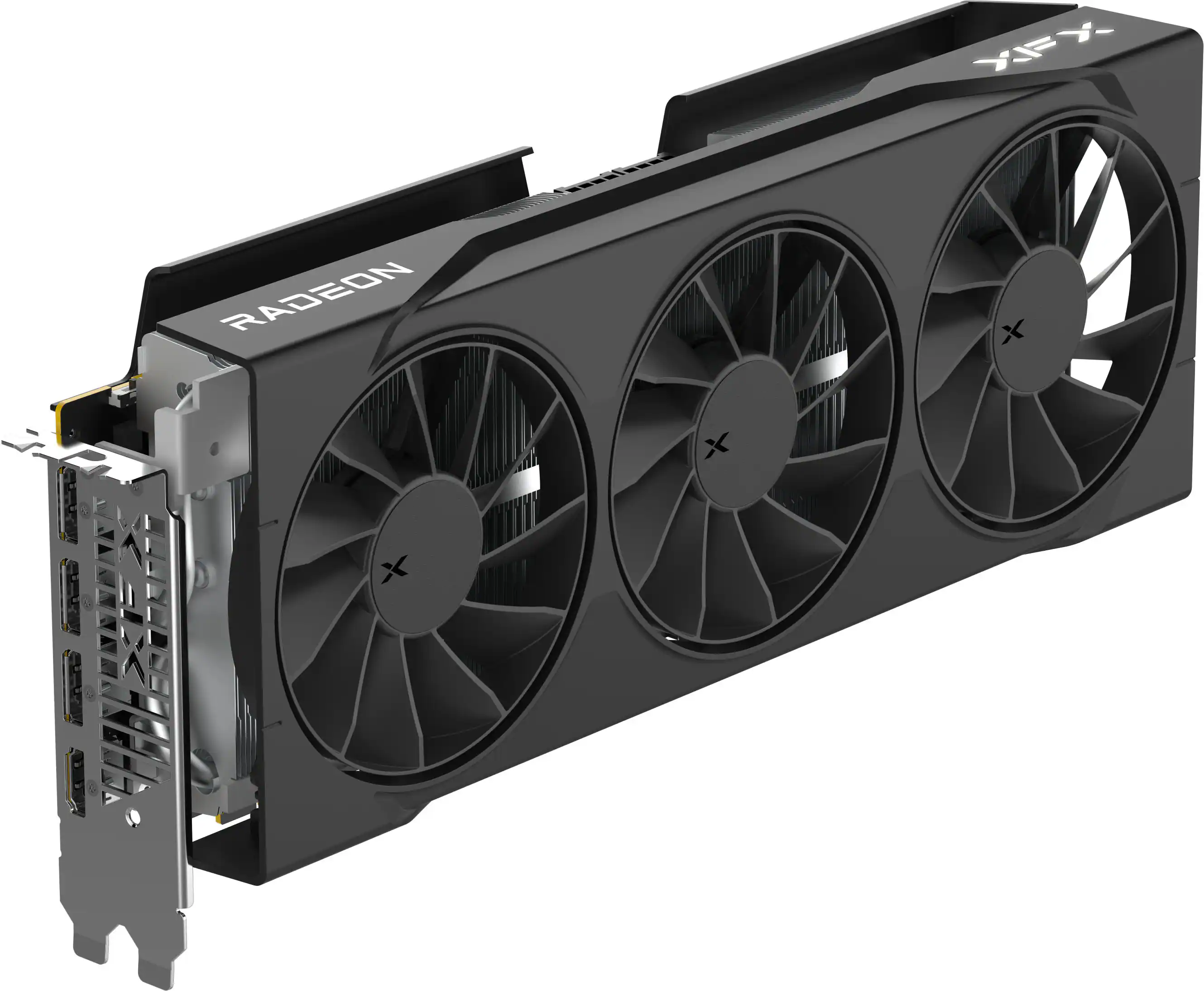 Angle. XFX - Swift AMD Radeon RX 9070GRE Triple Fan Gaming Edition with 12GB GDDR6 HDMI 3xDP, AMD RDNA 4 - Black.
