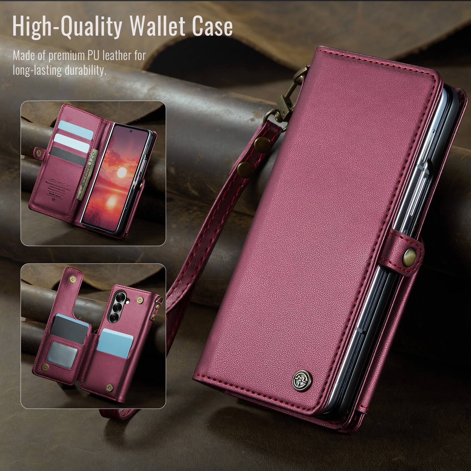 High-Quality Wallet Case  
Made of premium PU leather for long-lasting durability.