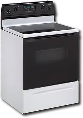 Angle Standard. Whirlpool - 30" Self-Clean Freestanding Electric Range - White on white.